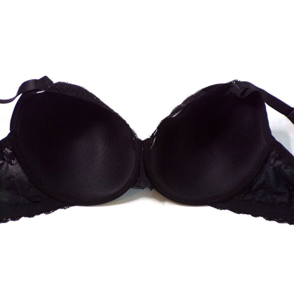 🆕NATORI Full Figure Deep Plunge Feathers UW T-Shirt Bra 42H Black #741299 - Picture 9 of 10